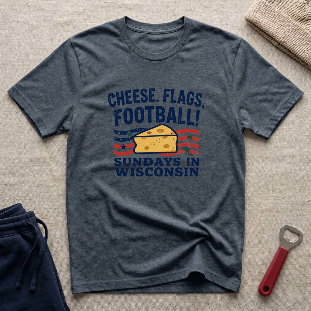 Cheese, Flags, Football T-Shirt