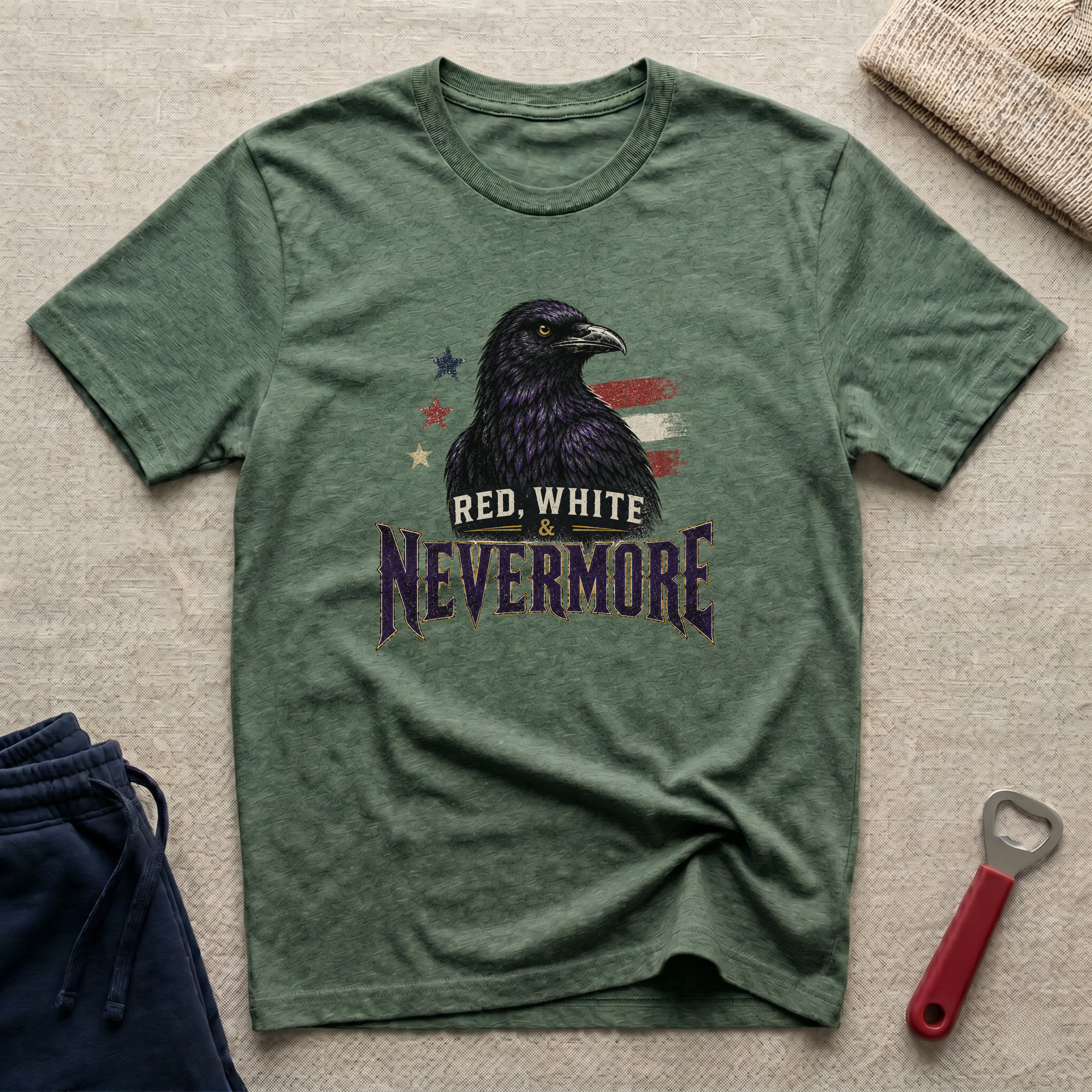 Red, White and Nevermore T-Shirt