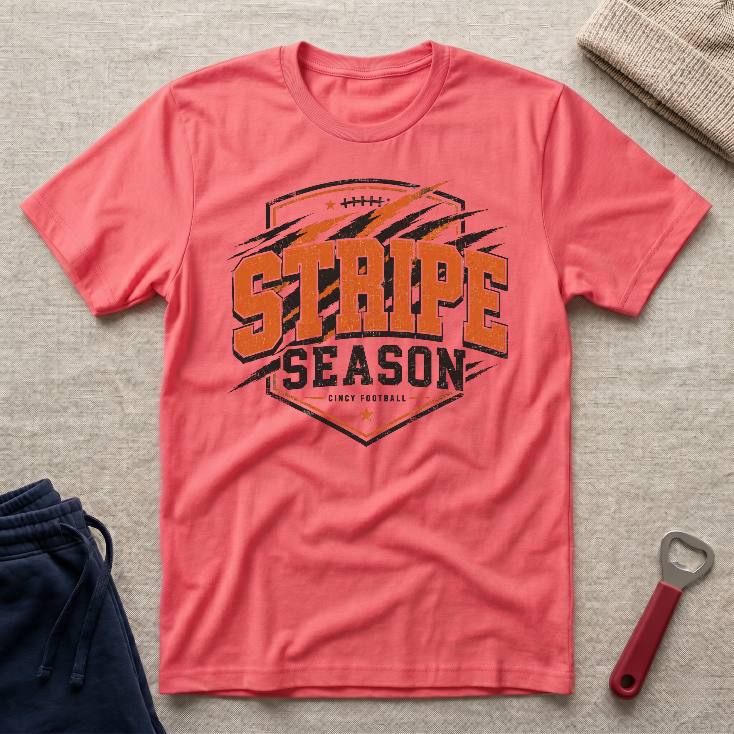 Stripe Season Badge T-Shirt