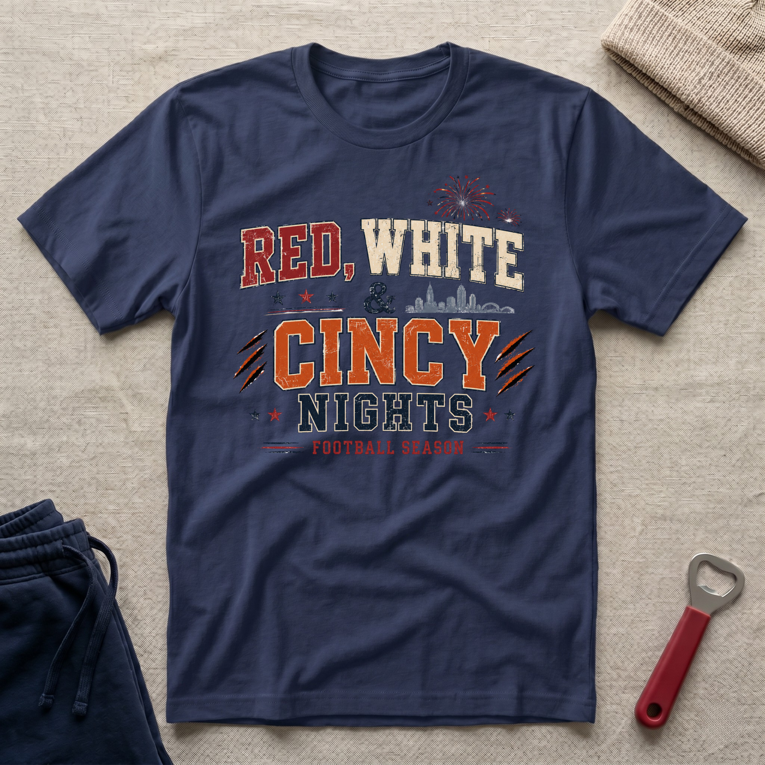 Red, White, Cincy Nights T-Shirt