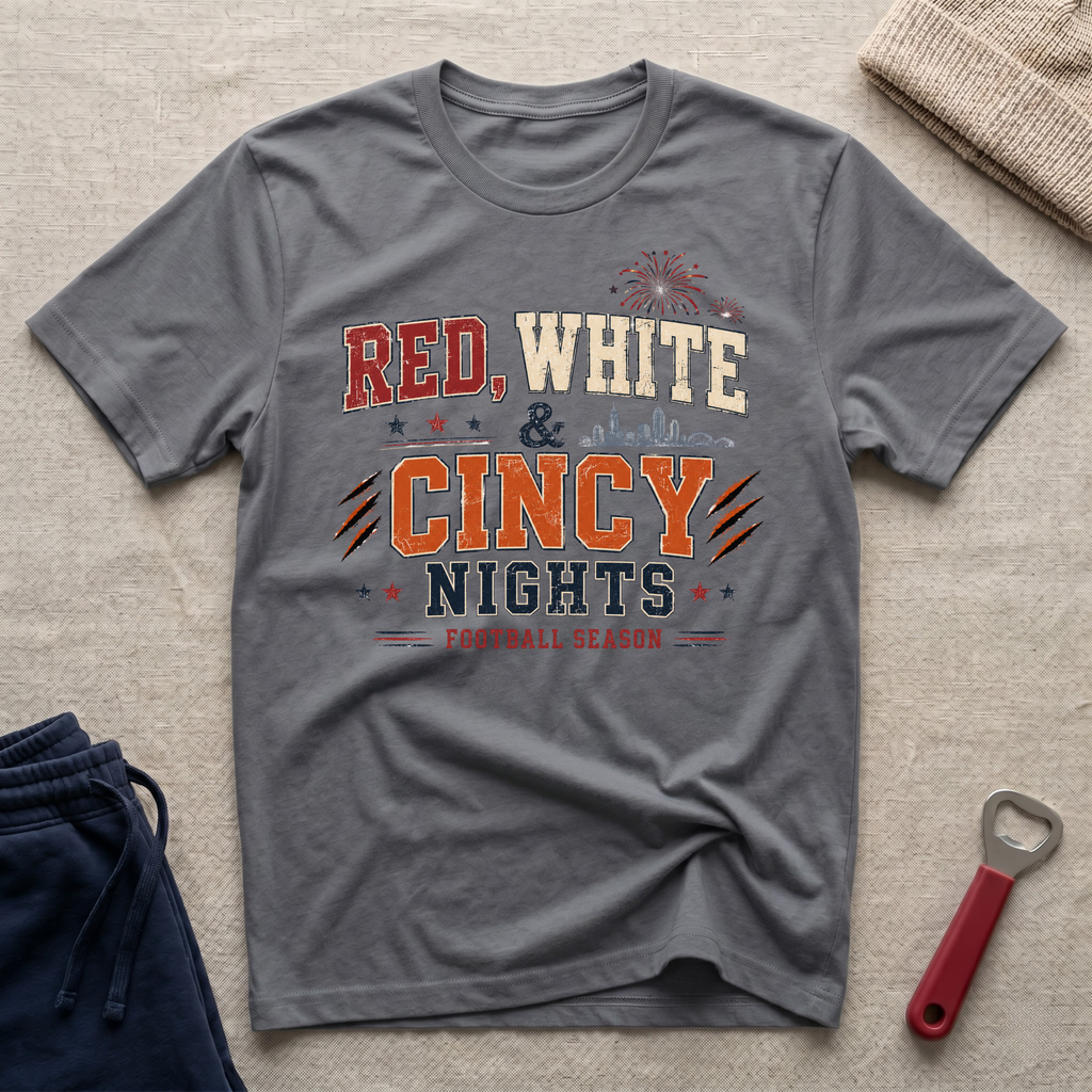 Red, White, Cincy Nights T-Shirt