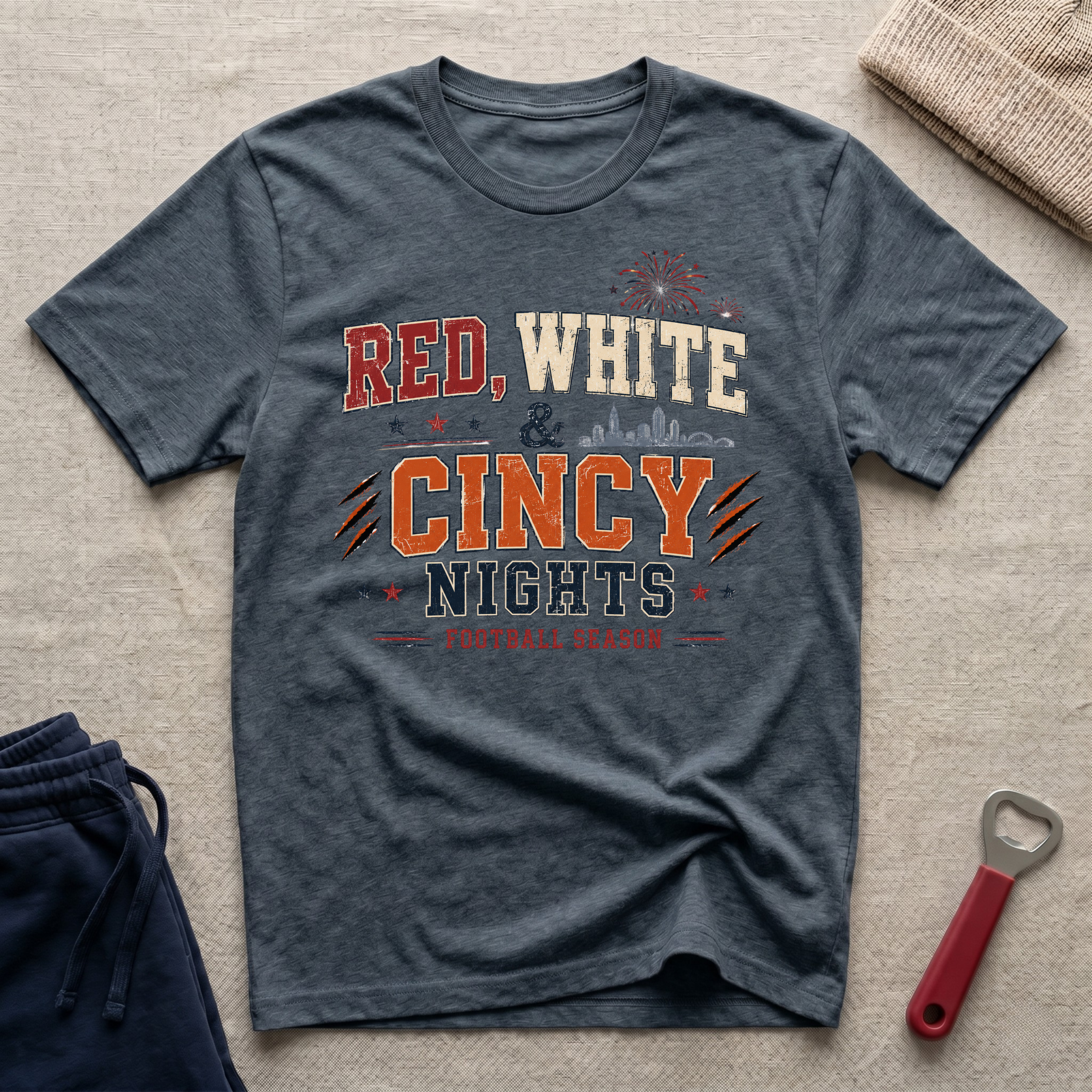 Red, White, Cincy Nights T-Shirt