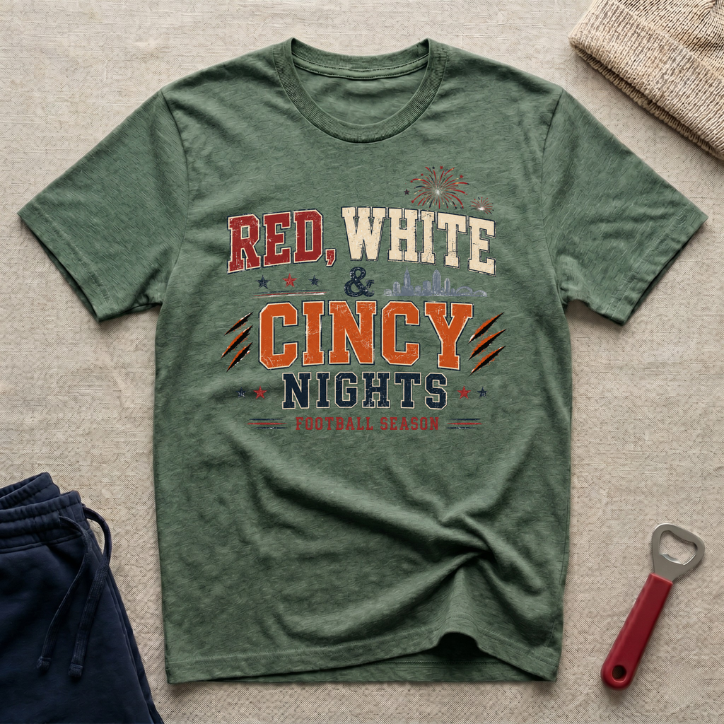 Red, White, Cincy Nights T-Shirt