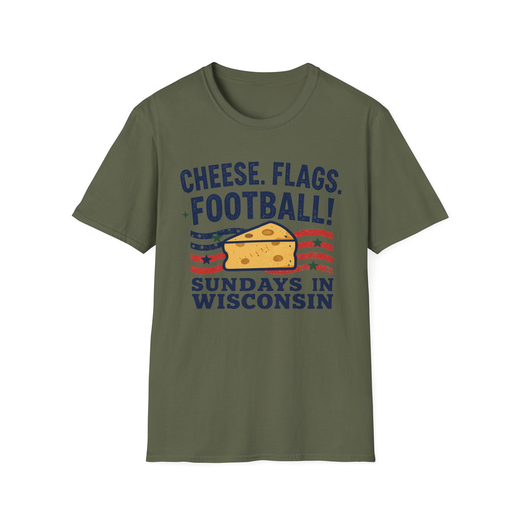 Cheese, Flags, Football T-Shirt
